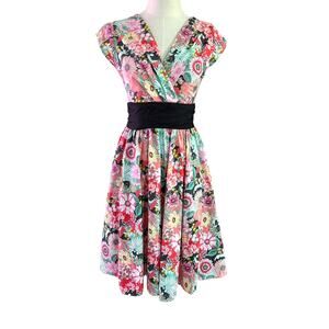 Retrolicious Fit and Flare Dress Alice in Wondeland Vintage Inspired Rockabilly